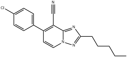 7-(4-CHLOROPHENYL)-2-PENTYL[1,2,4]TRIAZOLO[1,5-A]PYRIDINE-8-CARBONITRILE Struktur