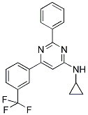 N-CYCLOPROPYL-2-PHENYL-6-[3-(TRIFLUOROMETHYL)PHENYL]PYRIMIDIN-4-AMINE Struktur