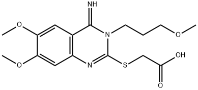 2-([4-IMINO-6,7-DIMETHOXY-3-(3-METHOXYPROPYL)-3,4-DIHYDRO-2-QUINAZOLINYL]SULFANYL)ACETIC ACID Struktur