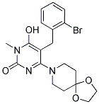 5-(2-BROMOBENZYL)-4-(1,4-DIOXA-8-AZASPIRO[4.5]DEC-8-YL)-6-HYDROXY-1-METHYLPYRIMIDIN-2(1H)-ONE Struktur