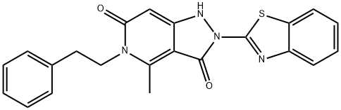 2-(1,3-BENZOTHIAZOL-2-YL)-4-METHYL-5-(2-PHENYLETHYL)-1H-PYRAZOLO[4,3-C]PYRIDINE-3,6(2H,5H)-DIONE Struktur