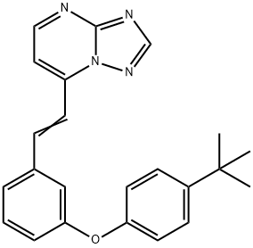 4-(TERT-BUTYL)PHENYL 3-[(E)-2-[1,2,4]TRIAZOLO[1,5-A]PYRIMIDIN-7-YLETHENYL]PHENYL ETHER Struktur