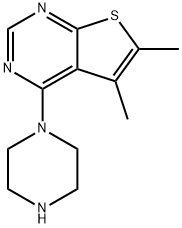 5,6-DIMETHYL-4-PIPERAZINOTHIENO[2,3-D]PYRIMIDINE Struktur