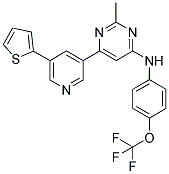 2-METHYL-6-(5-THIEN-2-YLPYRIDIN-3-YL)-N-[4-(TRIFLUOROMETHOXY)PHENYL]PYRIMIDIN-4-AMINE Struktur