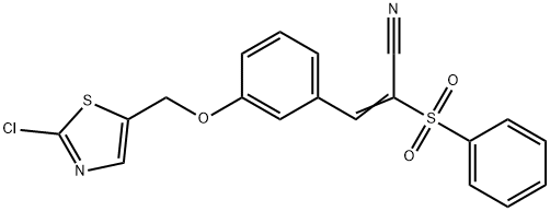 (Z)-3-(3-[(2-CHLORO-1,3-THIAZOL-5-YL)METHOXY]PHENYL)-2-(PHENYLSULFONYL)-2-PROPENENITRILE Struktur