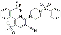 1-[3-CYANO-5-(METHYLSULFONYL)-6-(2-(TRIFLUOROMETHYL)PHENYL)PYRIDIN-2-YL]-4-(PHENYLSULFONYL)PIPERAZINE Struktur