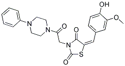 (E)-5-(4-HYDROXY-3-METHOXYBENZYLIDENE)-3-(2-OXO-2-(4-PHENYLPIPERAZIN-1-YL)ETHYL)THIAZOLIDINE-2,4-DIONE Struktur