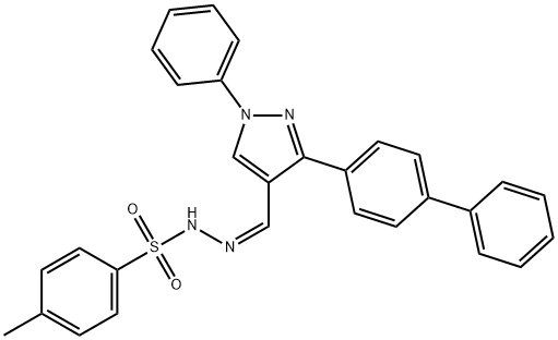 N'-[(Z)-(3-[1,1'-BIPHENYL]-4-YL-1-PHENYL-1H-PYRAZOL-4-YL)METHYLIDENE]-4-METHYLBENZENESULFONOHYDRAZIDE Struktur