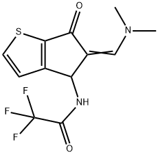 N-(5-[(Z)-(DIMETHYLAMINO)METHYLIDENE]-6-OXO-4,6-DIHYDRO-5H-CYCLOPENTA[B]THIOPHEN-4-YL)-2,2,2-TRIFLUOROACETAMIDE Struktur