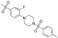 1-[2-FLUORO-4-(METHYLSULFONYL)PHENYL]-4-[(4-METHYLPHENYL)SULFONYL]PIPERAZINE Struktur