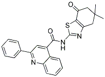 N-(5,5-DIMETHYL-7-OXO-4,5,6,7-TETRAHYDROBENZO[D]THIAZOL-2-YL)-2-PHENYLQUINOLINE-4-CARBOXAMIDE Struktur