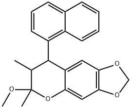 6,7-DIMETHYL-8-(1-NAPHTHYL)-7,8-DIHYDRO-6H-[1,3]DIOXOLO[4,5-G]CHROMEN-6-YL METHYL ETHER Struktur