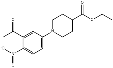 ETHYL 1-(3-ACETYL-4-NITROPHENYL)-4-PIPERIDINECARBOXYLATE Struktur