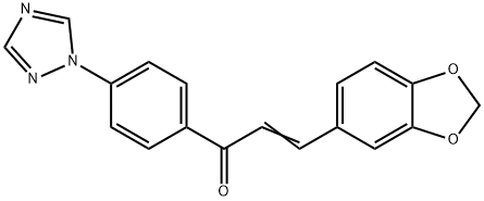 (E)-3-(1,3-BENZODIOXOL-5-YL)-1-[4-(1H-1,2,4-TRIAZOL-1-YL)PHENYL]-2-PROPEN-1-ONE Struktur