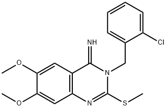 3-(2-CHLOROBENZYL)-6,7-DIMETHOXY-2-(METHYLSULFANYL)-4(3H)-QUINAZOLINIMINE Struktur