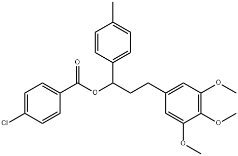 1-(4-METHYLPHENYL)-3-(3,4,5-TRIMETHOXYPHENYL)PROPYL 4-CHLOROBENZENECARBOXYLATE Struktur