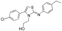 2-[(2Z)-4-(4-CHLOROPHENYL)-2-[(4-ETHYLPHENYL)IMINO]-1,3-THIAZOL-3(2H)-YL]ETHANOL Struktur