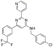 N-(4-CHLOROBENZYL)-2-PYRIDIN-3-YL-6-[3-(TRIFLUOROMETHYL)PHENYL]PYRIMIDIN-4-AMINE Struktur