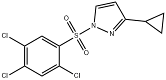 3-CYCLOPROPYL-1-[(2,4,5-TRICHLOROPHENYL)SULFONYL]-1H-PYRAZOLE Struktur