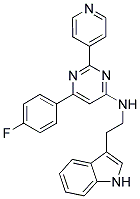 [6-(4-FLUORO-PHENYL)-2-PYRIDIN-4-YL-PYRIMIDIN-4-YL]-[2-(1H-INDOL-3-YL)-ETHYL]-AMINE Struktur