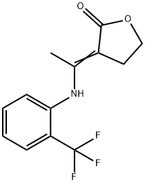 3-((Z)-1-[2-(TRIFLUOROMETHYL)ANILINO]ETHYLIDENE)DIHYDRO-2-FURANONE Struktur