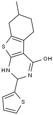 7-METHYL-2-THIEN-2-YL-1,2,5,6,7,8-HEXAHYDRO[1]BENZOTHIENO[2,3-D]PYRIMIDIN-4-OL Struktur