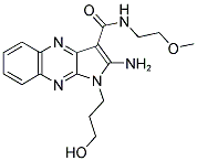 2-AMINO-1-(3-HYDROXY-PROPYL)-1H-PYRROLO[2,3-B]QUINOXALINE-3-CARBOXYLIC ACID (2-METHOXY-ETHYL)-AMIDE Struktur