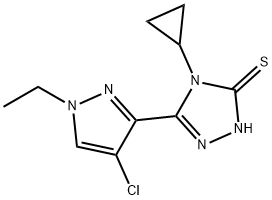 5-(4-CHLORO-1-ETHYL-1H-PYRAZOL-3-YL)-4-CYCLOPROPYL-4H-[1,2,4]TRIAZOLE-3-THIOL Struktur