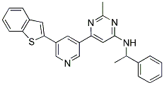 [6-(5-BENZO[B]THIOPHEN-2-YL-PYRIDIN-3-YL)-2-METHYL-PYRIMIDIN-4-YL]-(1-PHENYL-ETHYL)-AMINE Struktur