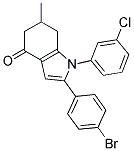 2-(4-BROMOPHENYL)-1-(3-CHLOROPHENYL)-6-METHYL-5,6,7-TRIHYDROINDOL-4-ONE Struktur