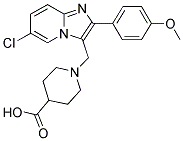 1-[6-CHLORO-2-(4-METHOXY-PHENYL)-IMIDAZO[1,2-A]-PYRIDIN-3-YLMETHYL]-PIPERIDINE-4-CARBOXYLIC ACID Struktur