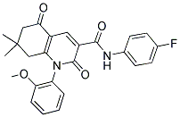 N-(4-FLUOROPHENYL)-1-(2-METHOXYPHENYL)-7,7-DIMETHYL-2,5-DIOXO-1,2,5,6,7,8-HEXAHYDRO-3-QUINOLINECARBOXAMIDE Struktur