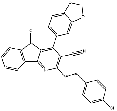 4-(1,3-BENZODIOXOL-5-YL)-2-(4-HYDROXYSTYRYL)-5-OXO-5H-INDENO[1,2-B]PYRIDINE-3-CARBONITRILE Struktur