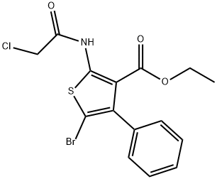 5-BROMO-2-(2-CHLORO-ACETYLAMINO)-4-PHENYL-THIOPHENE-3-CARBOXYLIC ACID ETHYL ESTER Struktur