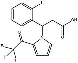 3-(2-FLUOROPHENYL)-3-[2-(2,2,2-TRIFLUOROACETYL)-1H-PYRROL-1-YL]PROPANOIC ACID Struktur