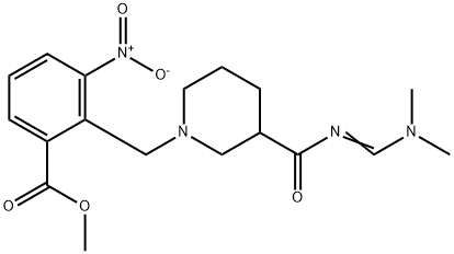 METHYL 2-([3-(([(E)-(DIMETHYLAMINO)METHYLIDENE]AMINO)CARBONYL)PIPERIDINO]METHYL)-3-NITROBENZENECARBOXYLATE Struktur