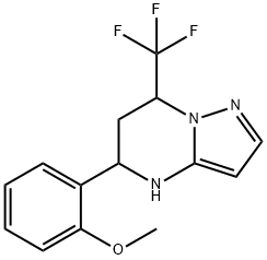 5-(2-METHOXY-PHENYL)-7-TRIFLUOROMETHYL-4,5,6,7-TETRAHYDRO-PYRAZOLO[1,5-A]PYRIMIDINE Struktur