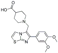 1-[6-(3,4-DIMETHOXY-PHENYL)-IMIDAZO[2,1-B]THIAZOL-5-YLMETHYL]-PIPERIDINE-4-CARBOXYLIC ACID Struktur