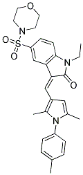 (Z)-3-((2,5-DIMETHYL-1-P-TOLYL-1H-PYRROL-3-YL)METHYLENE)-1-ETHYL-5-(MORPHOLINOSULFONYL)INDOLIN-2-ONE Struktur