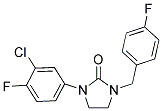 1-(3-CHLORO-4-FLUOROPHENYL)-3-(4-FLUOROBENZYL)IMIDAZOLIDIN-2-ONE Struktur