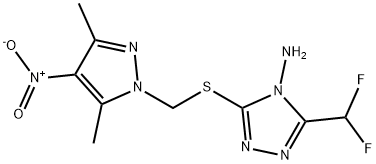 3-DIFLUOROMETHYL-5-(3,5-DIMETHYL-4-NITRO-PYRAZOL-1-YLMETHYLSULFANYL)-[1,2,4]TRIAZOL-4-YLAMINE Struktur