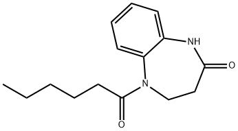 5-HEXANOYL-1,3,4,5-TETRAHYDRO-2H-1,5-BENZODIAZEPIN-2-ONE Struktur