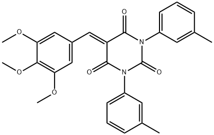 1,3-BIS(3-METHYLPHENYL)-5-((3,4,5-TRIMETHOXYPHENYL)METHYLENE)-1,3-DIAZAPERHYDROINE-2,4,6-TRIONE Struktur