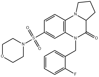 5-(2-FLUOROBENZYL)-7-(MORPHOLINOSULFONYL)-1,2,3,3A-TETRAHYDROPYRROLO[1,2-A]QUINOXALIN-4(5H)-ONE Struktur