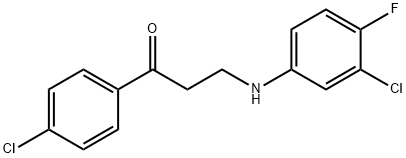 3-(3-CHLORO-4-FLUOROANILINO)-1-(4-CHLOROPHENYL)-1-PROPANONE Struktur