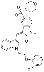 (Z)-3-((1-(2-(2-CHLOROPHENOXY)ETHYL)-1H-INDOL-3-YL)METHYLENE)-1-METHYL-5-(MORPHOLINOSULFONYL)INDOLIN-2-ONE Struktur