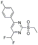 4-DIFLUOROMETHYL-2-ETHANESULFONYL-6-(4-FLUORO-PHENYL)-PYRIMIDINE Struktur