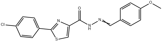 2-(4-CHLOROPHENYL)-N'-[(E)-(4-METHOXYPHENYL)METHYLIDENE]-1,3-THIAZOLE-4-CARBOHYDRAZIDE Struktur