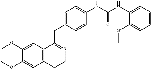 1-(4-((6,7-DIMETHOXY(3,4-DIHYDROISOQUINOLYL))METHYL)PHENYL)-3-(2-METHYLTHIOPHENYL)UREA Struktur