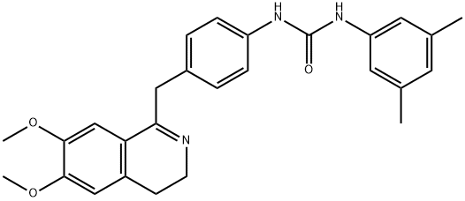 1-(4-((6,7-DIMETHOXY(3,4-DIHYDROISOQUINOLYL))METHYL)PHENYL)-3-(3,5-DIMETHYLPHENYL)UREA Struktur